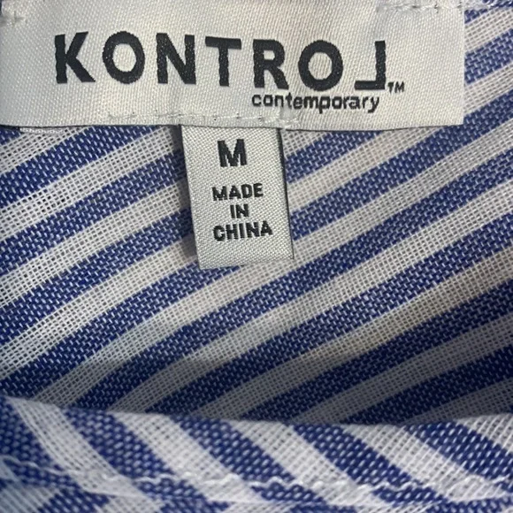 Given as Gift Blue and White Bell Sleeved Blouse - Picture 6 of 7